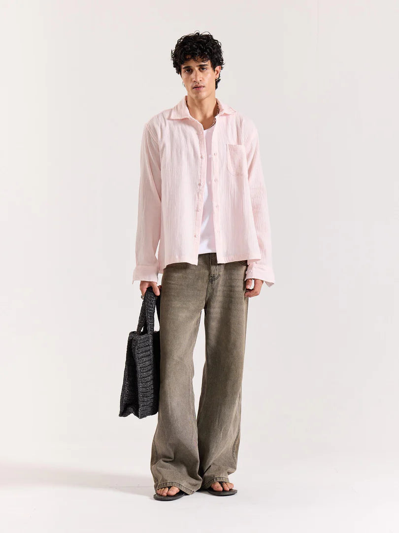 Blue Linen Relaxed Shirt