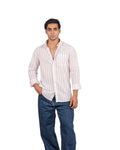 Cotton Striped Shirt - Pink & White