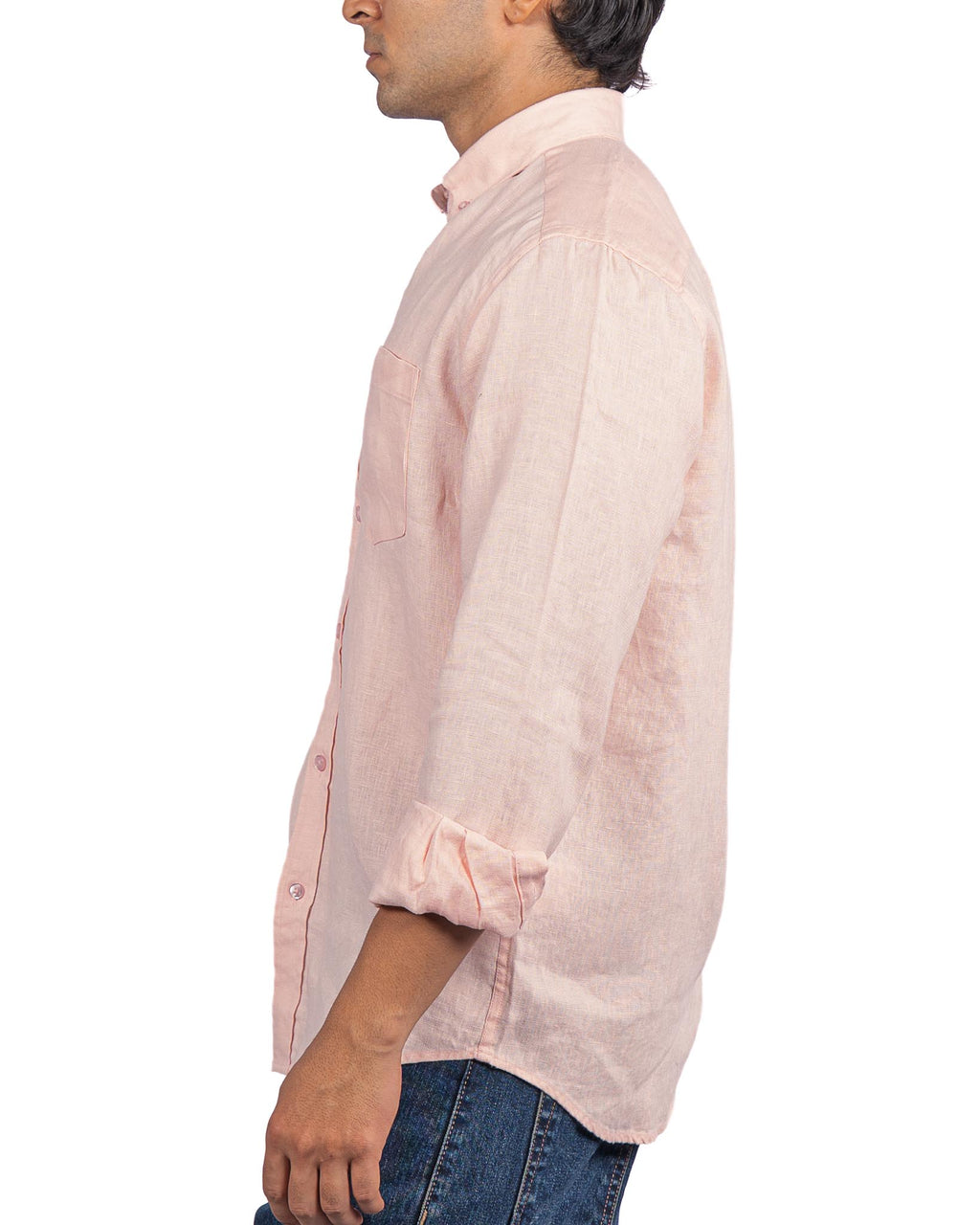 Linen Blend Shirt - Peach