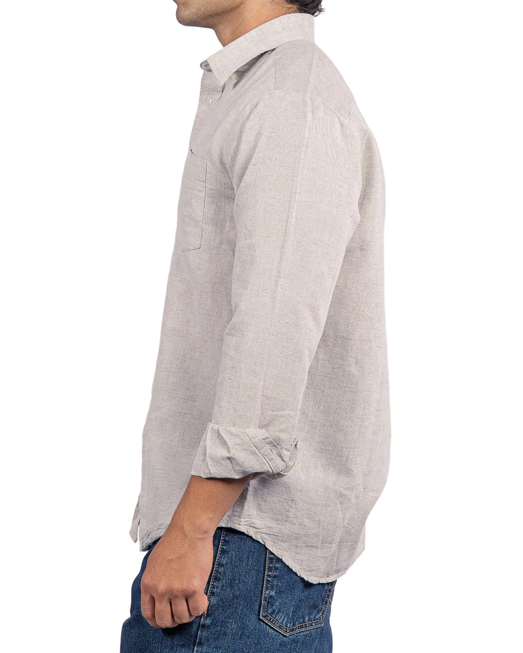 Linen Blend Shirt - Light Beige