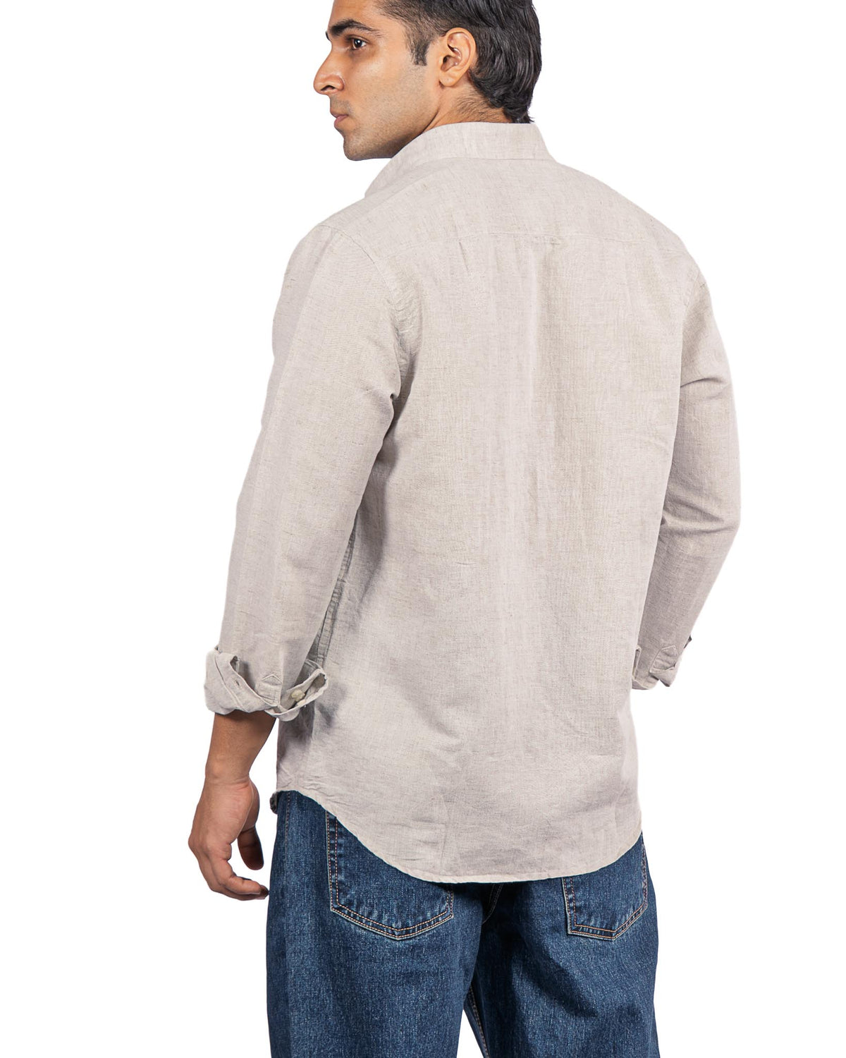 Linen Blend Shirt - Light Beige