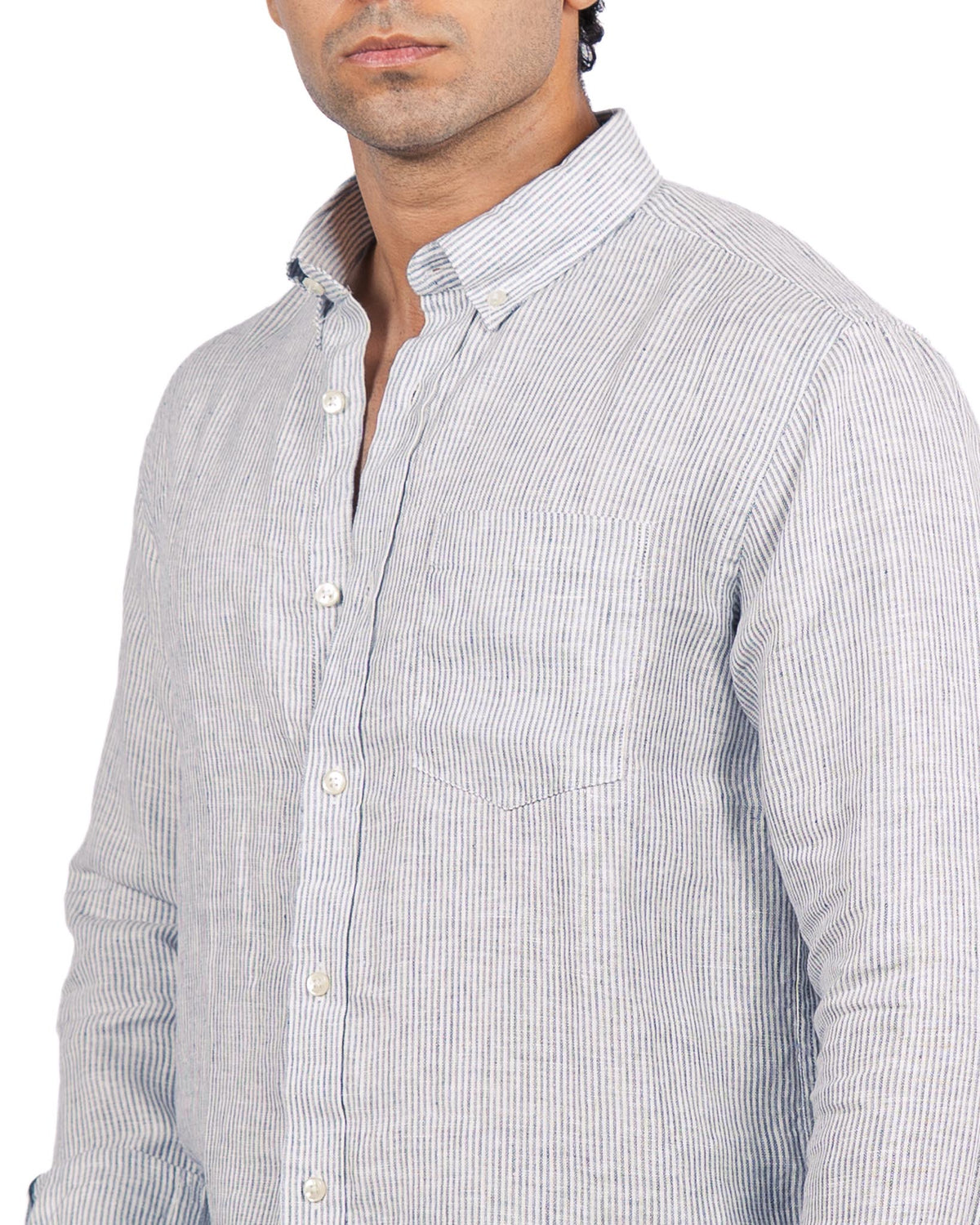 100% Pure Linen Striped Shirt