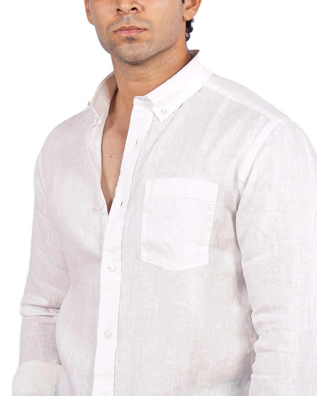 100% Pure Linen Shirt - White