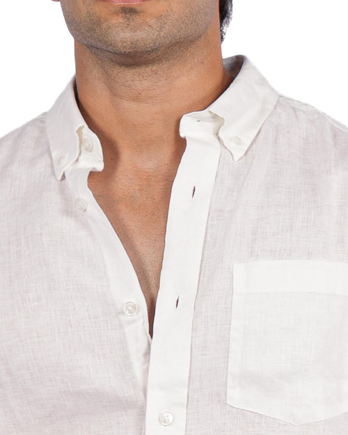 100% Pure Linen Shirt - White