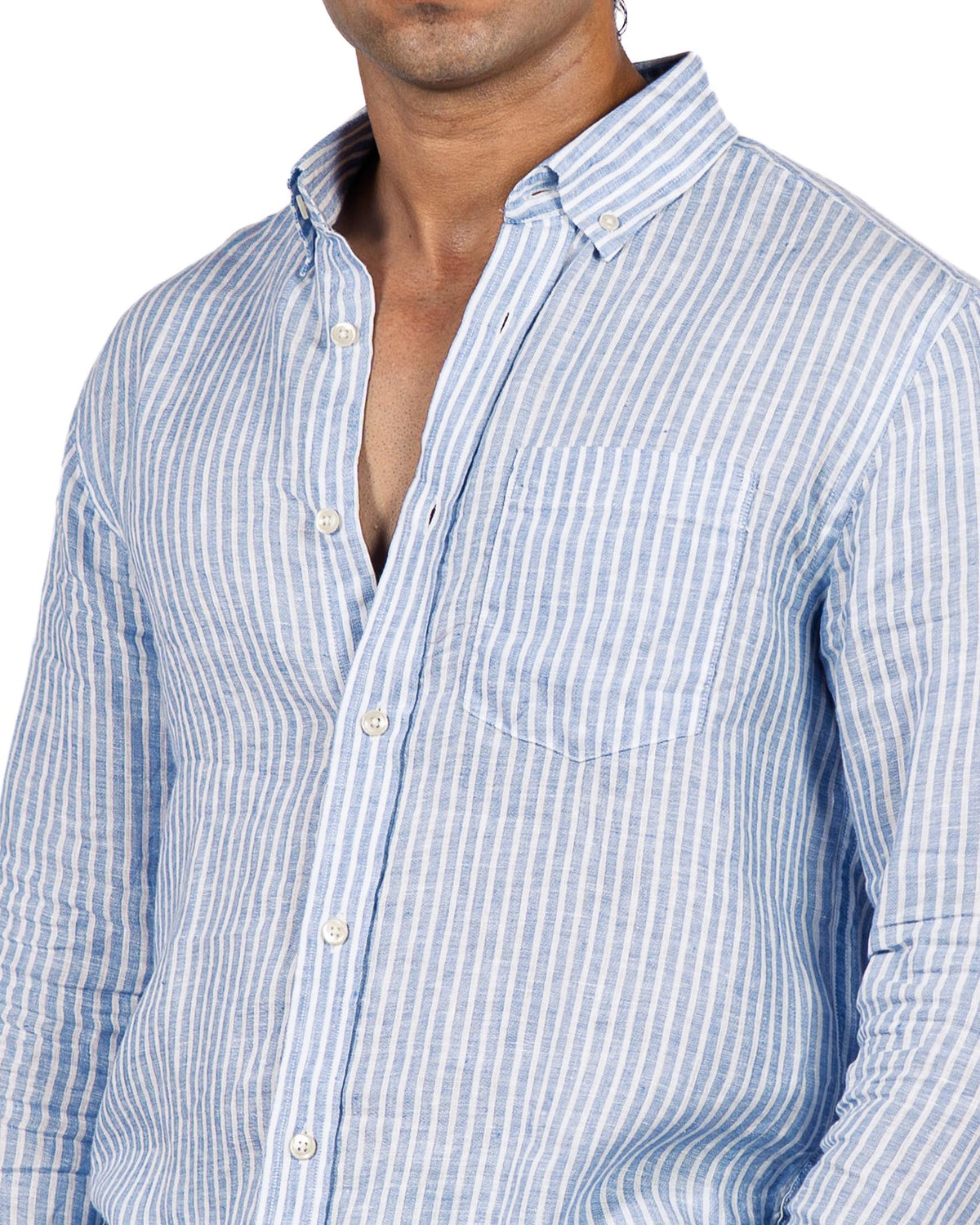 Linen Blend Striped Shirt
