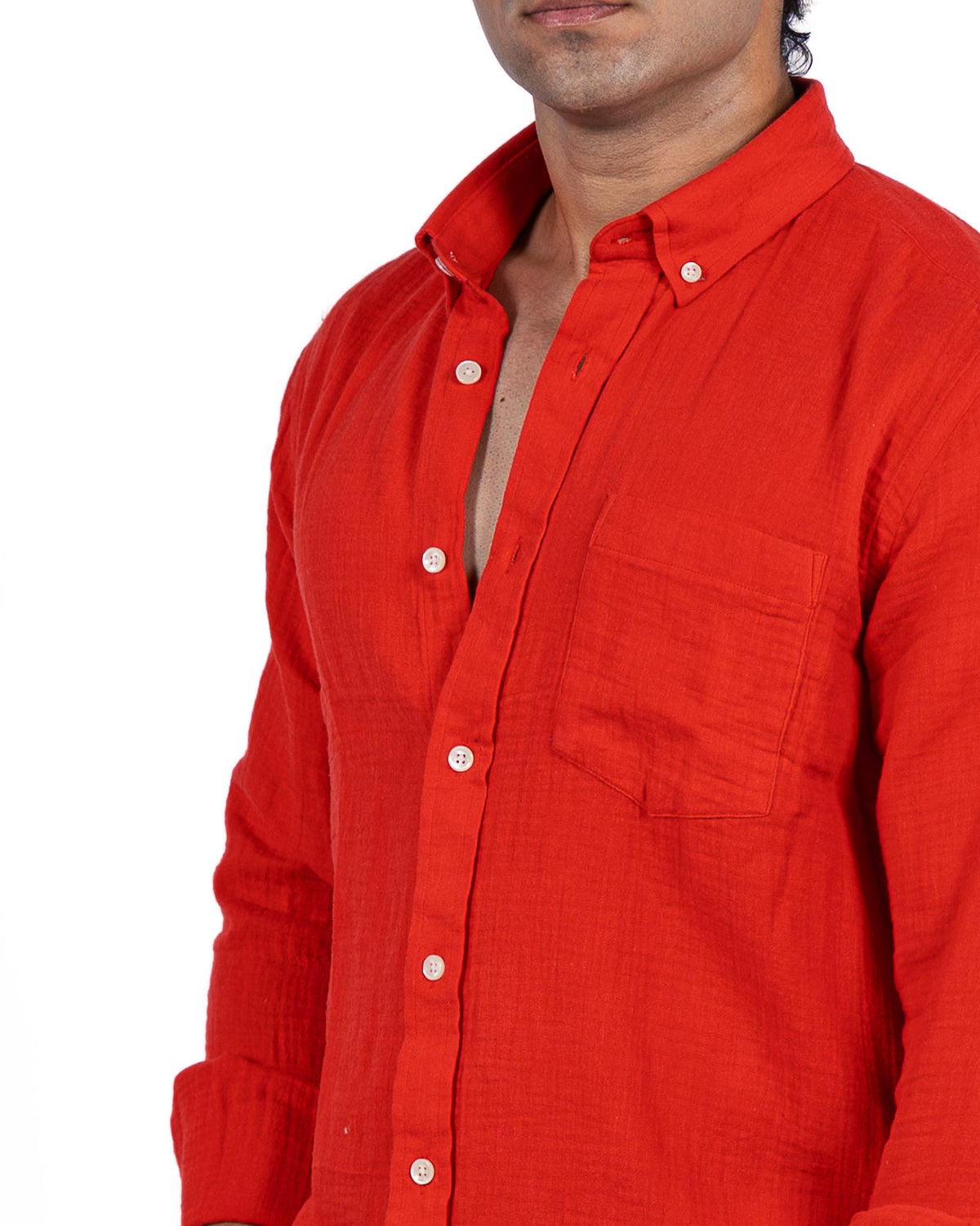 Gauze Holiday Shirt - Red