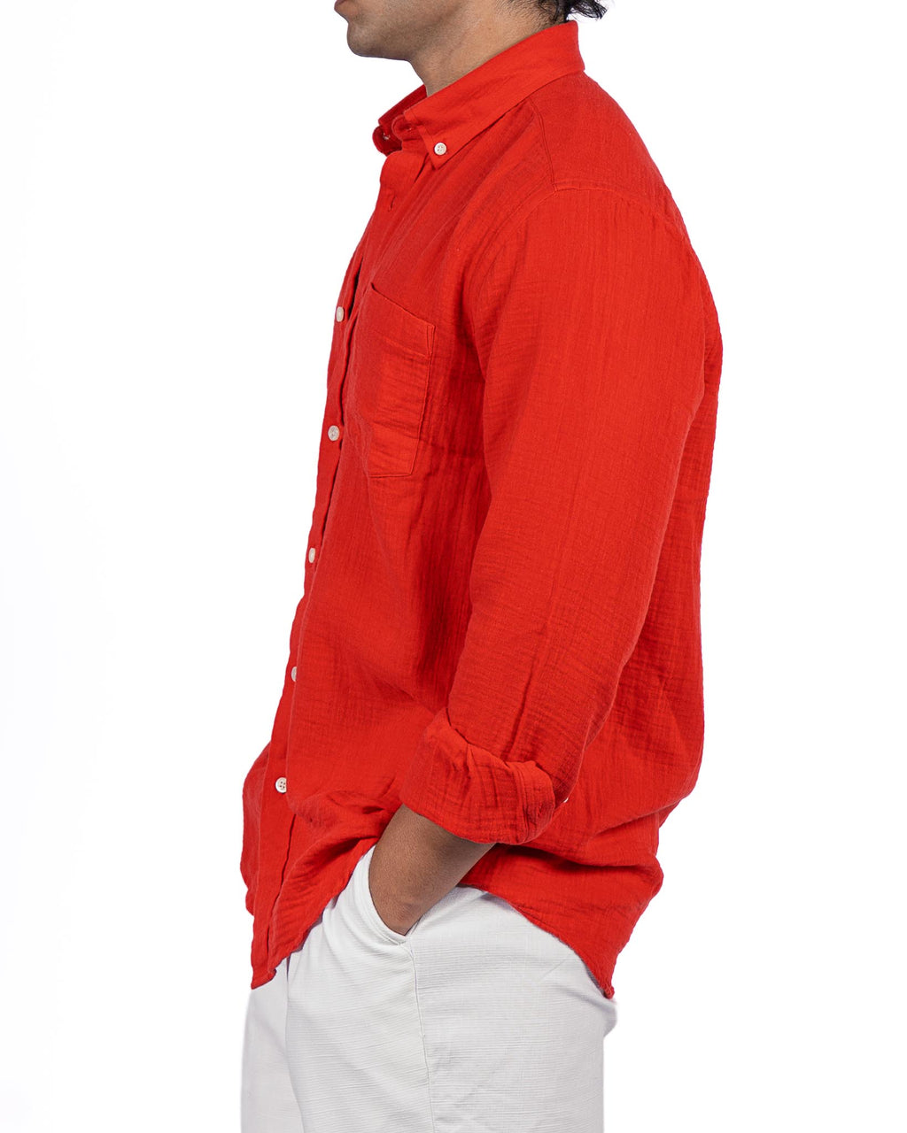 Gauze Holiday Shirt - Red