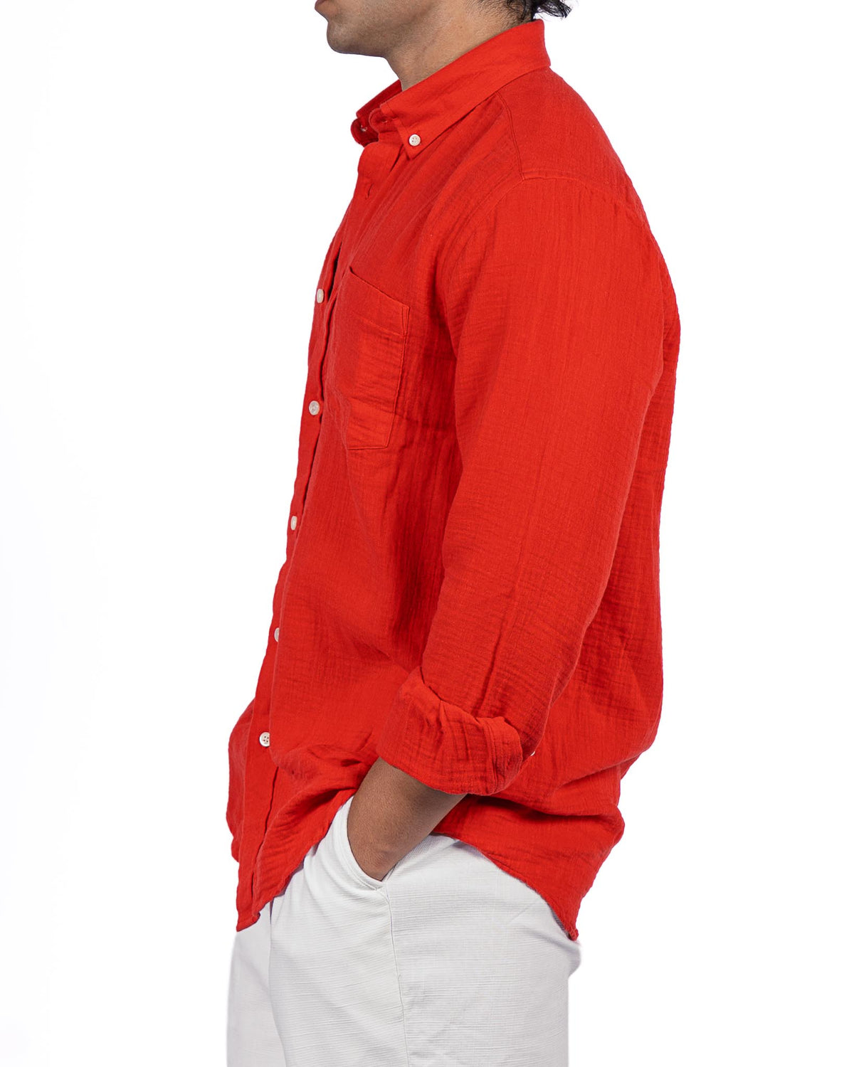 Gauze Holiday Shirt - Red