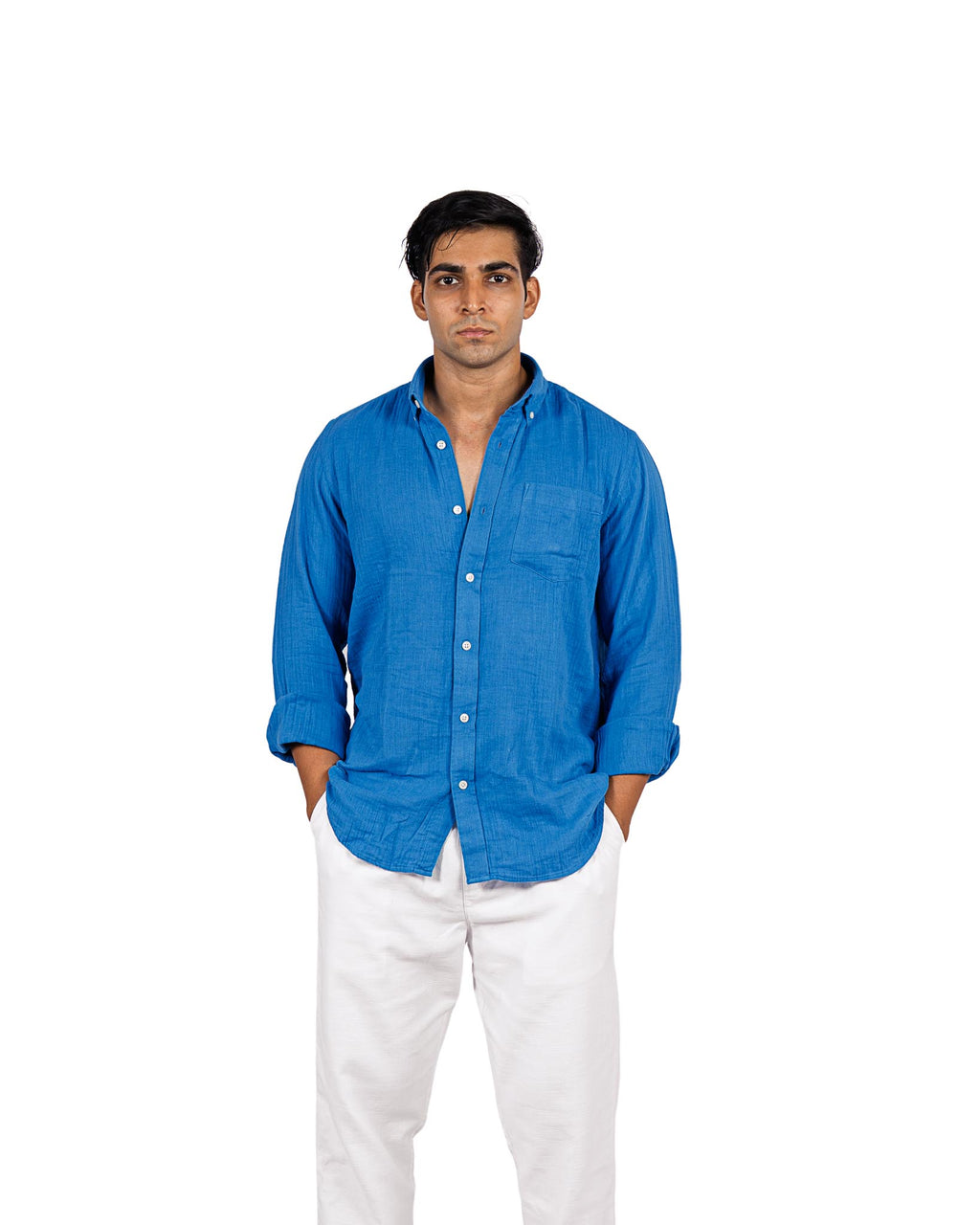 Gauze Holiday Shirt - Blue