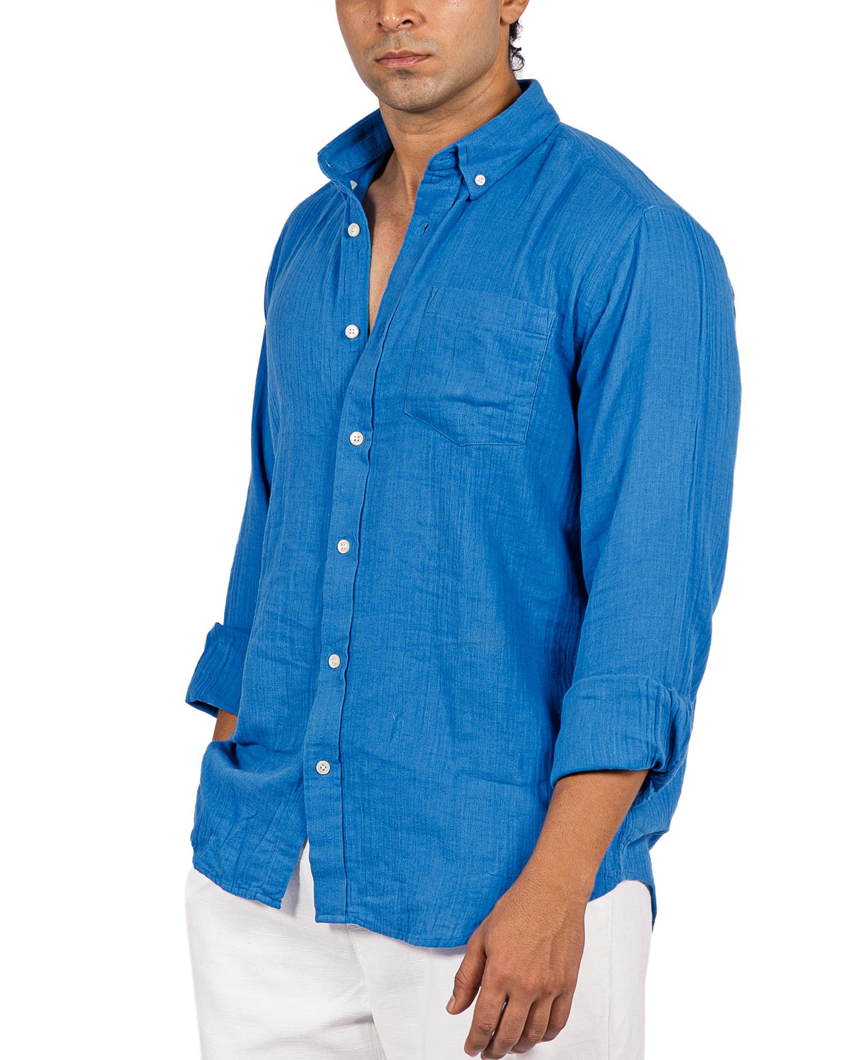 Gauze Holiday Shirt - Blue