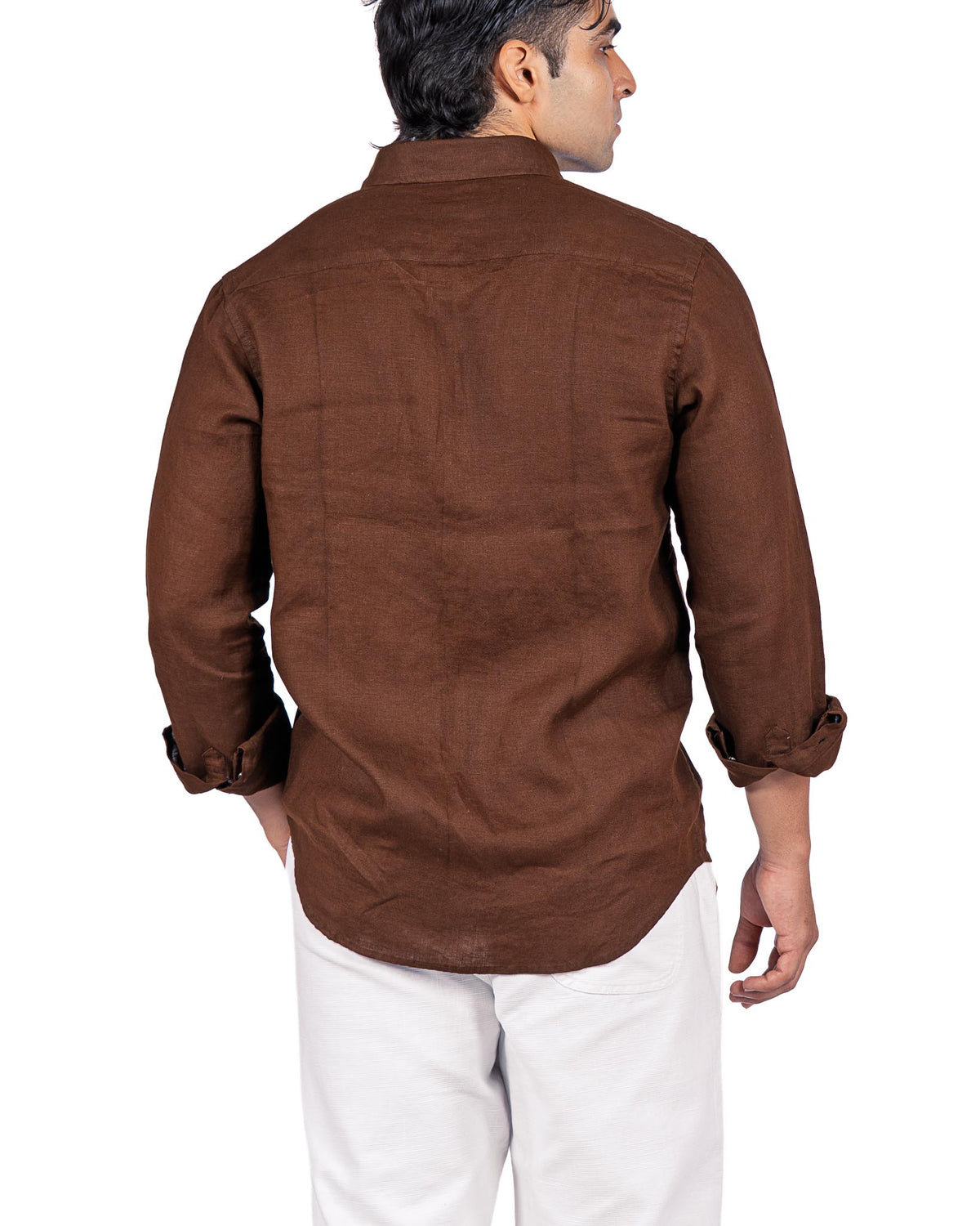 100% Pure Linen Shirt - Brown