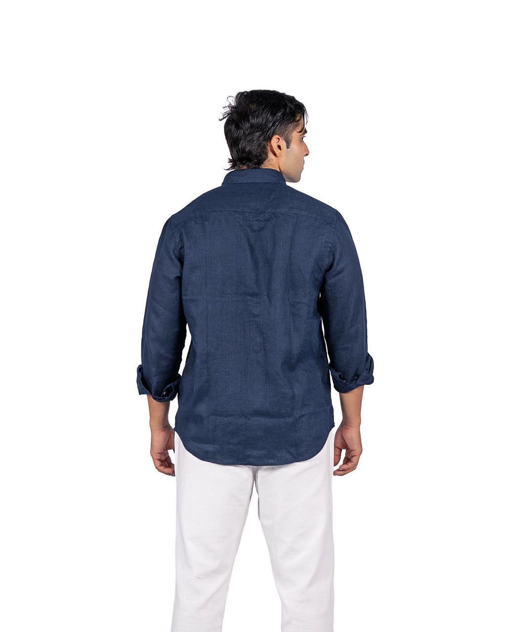 Linen Blend Shirt - Light Navy