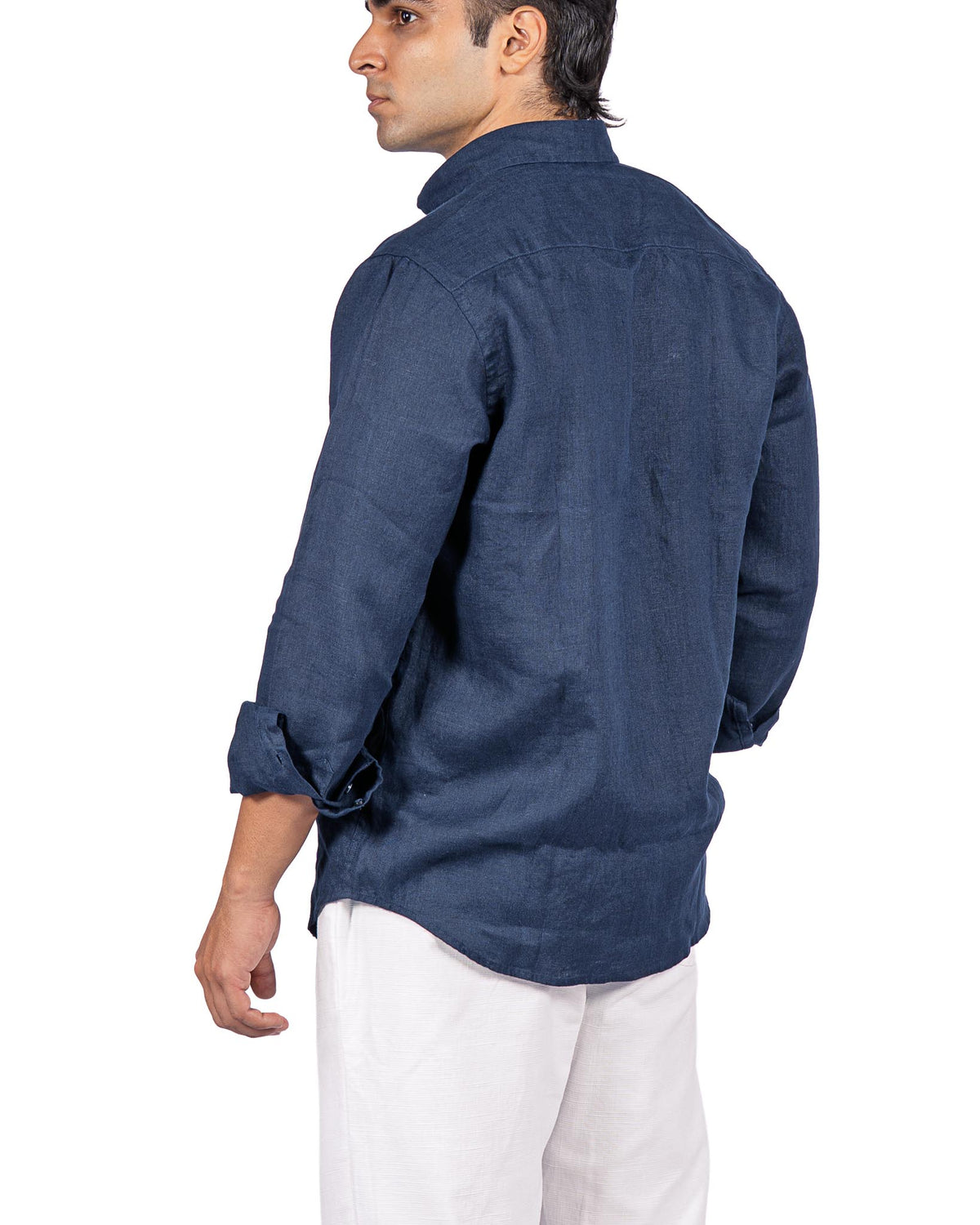 Linen Blend Shirt - Light Navy