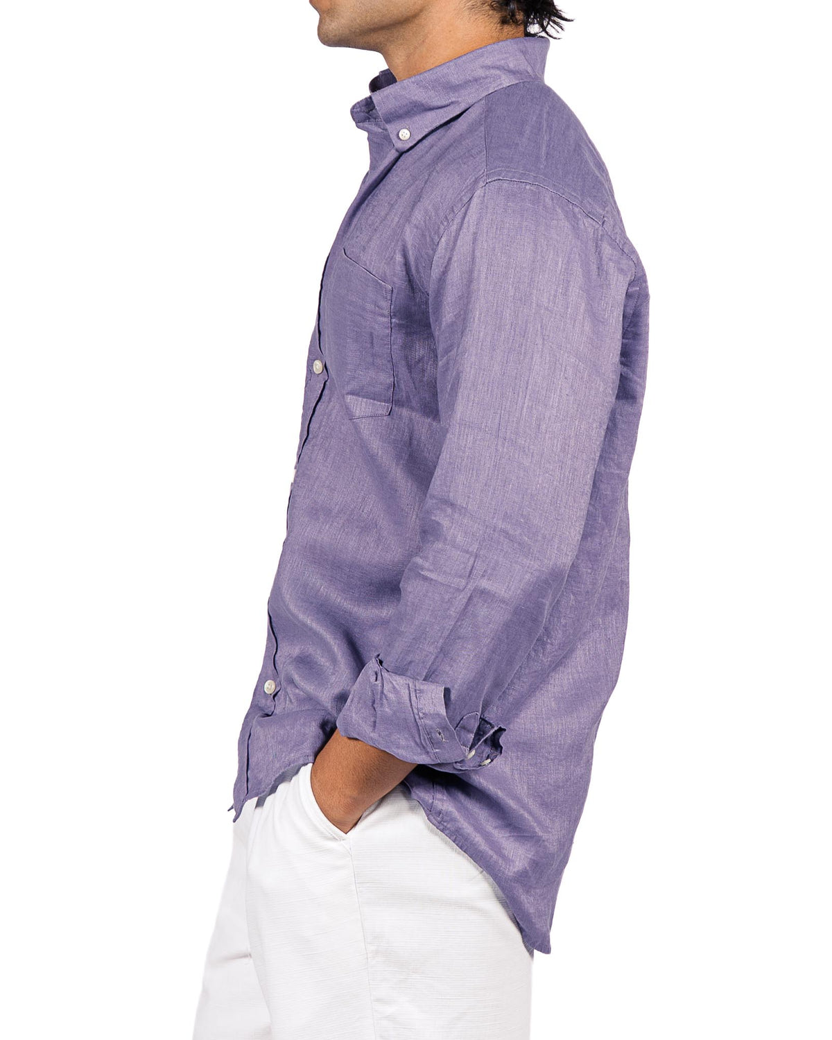 100% Pure Linen Shirt - Lavender