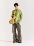 Green Linen Relaxed Shirt