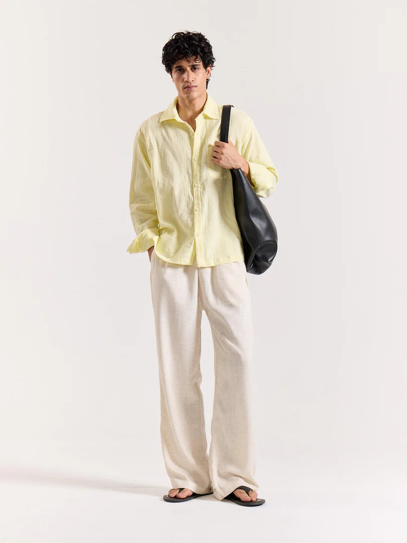 Pink Linen Relaxed Shirt