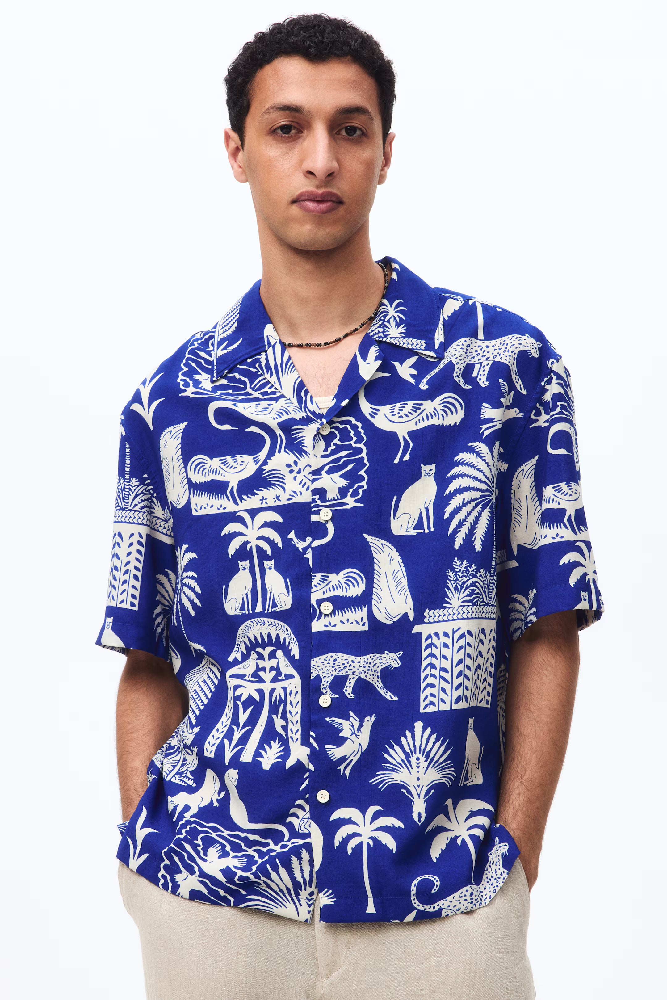 Blue Linen Relaxed Shirt