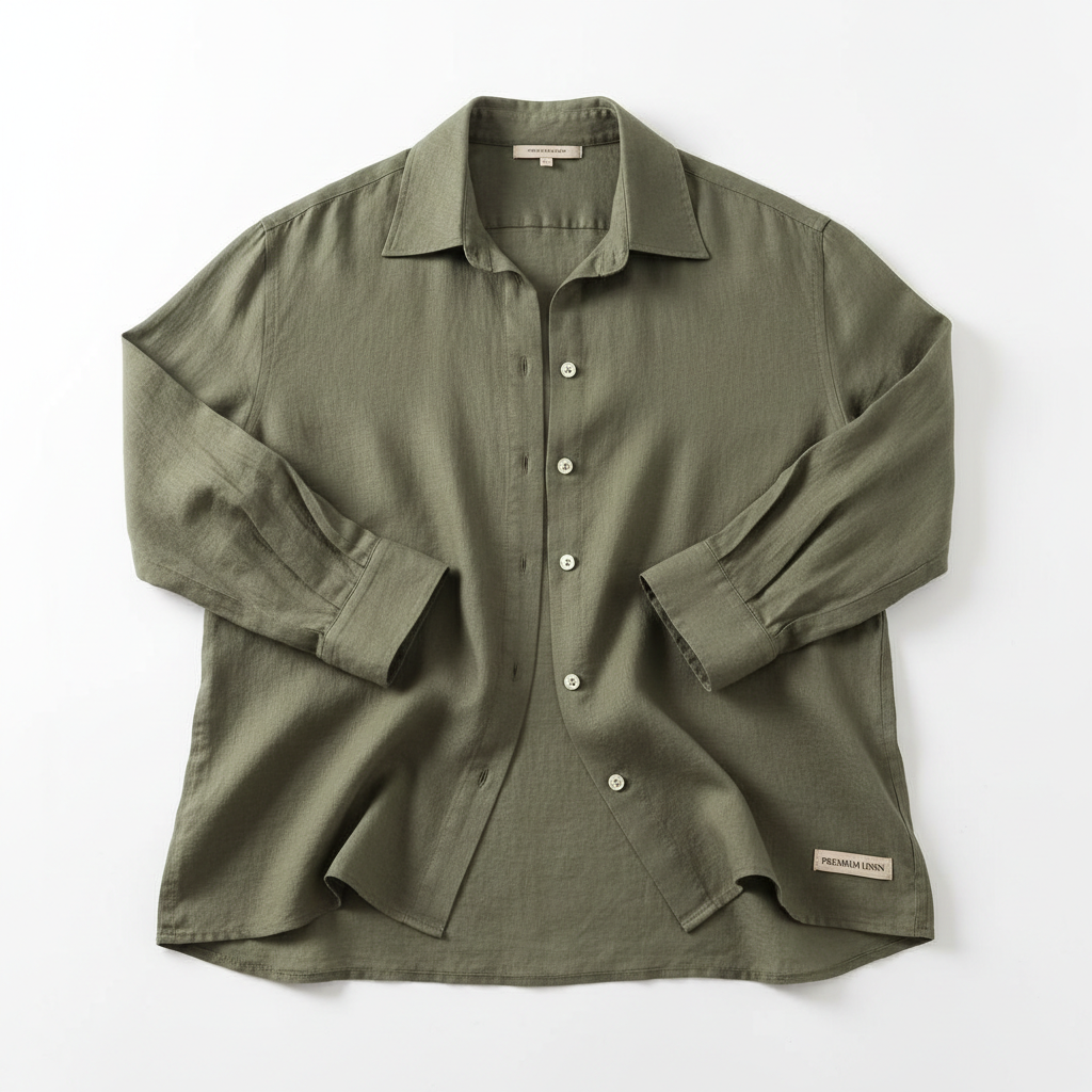 Olive Linen Relaxed Shirt